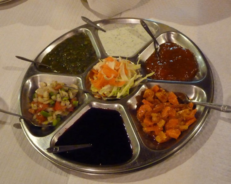 A tray of Indian pickles