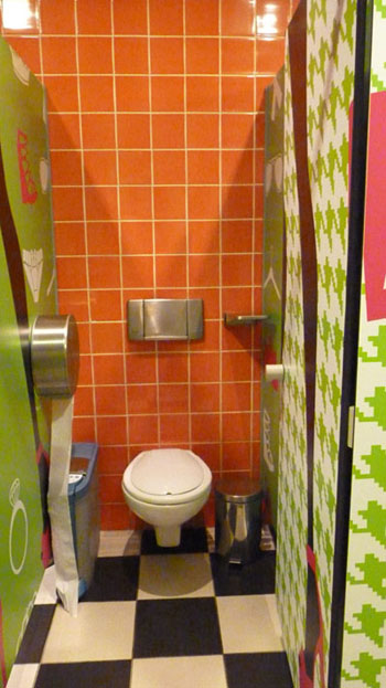 Colourful toilet in Algarve Shopping - Guia, Portugal