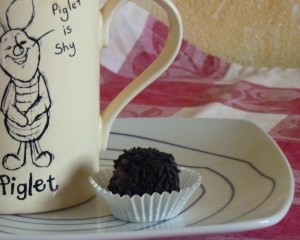 A Brigadeiro is the perfect treat to serve with a cup of coffee A Brigadeiro is the perfect treat to serve with a cup of coffee