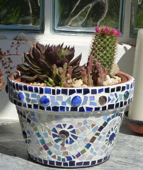 mosaic plant pot