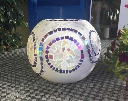  plant pot with mosaic pattern