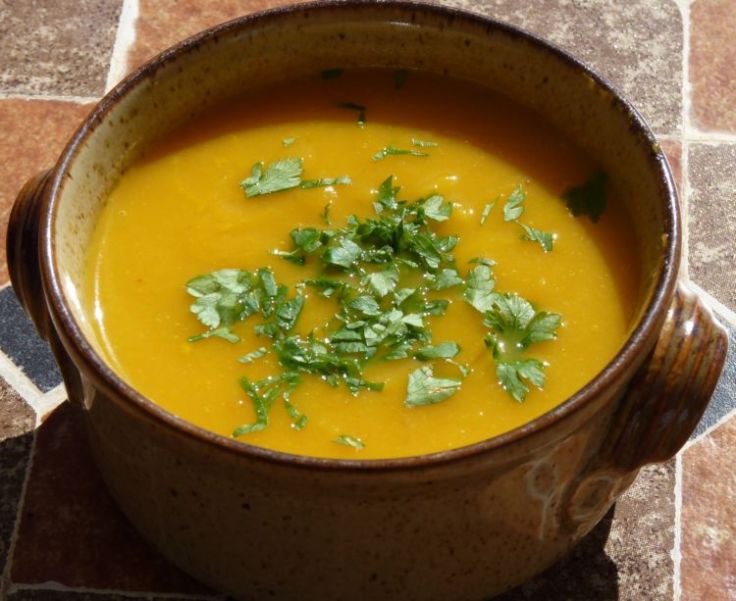 Cumin-spiced carrot and butternut squash soup