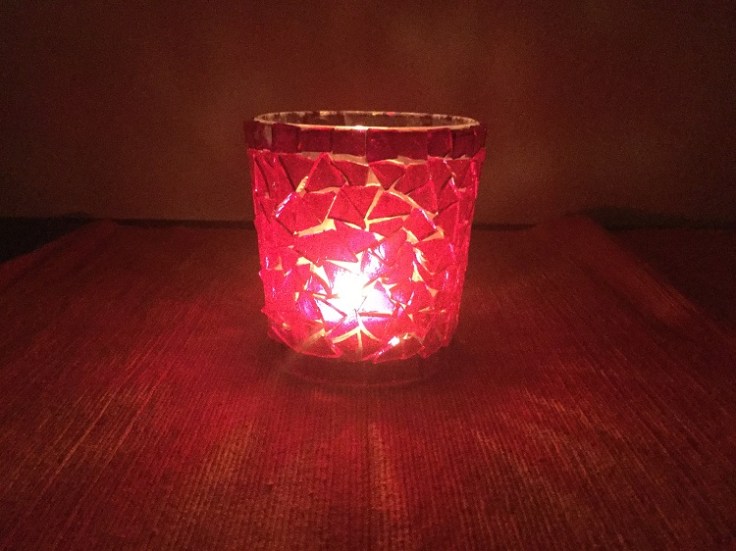 Glass mosaic candle holder