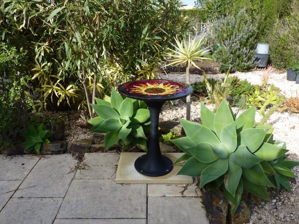 Mosaic bird bath