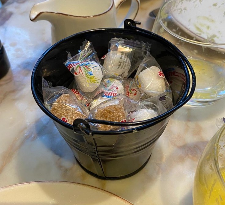 Single use plastic - plastic wrapped sugar cubes