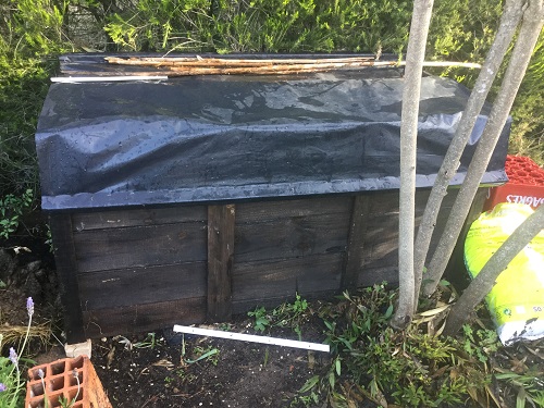 Compost bin made from pallets