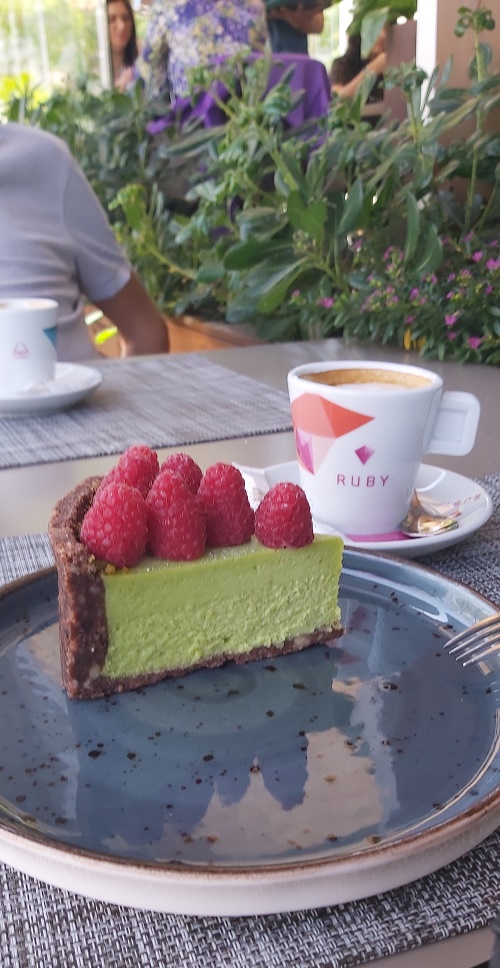 Pisatchio and Rasberry cheesecake at Sugar and Salt